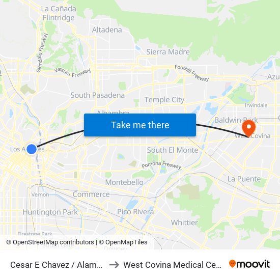 Cesar E Chavez / Alameda to West Covina Medical Center map