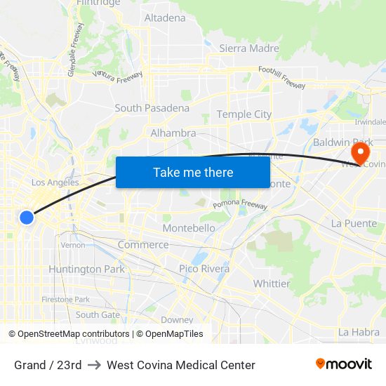 Grand / 23rd to West Covina Medical Center map