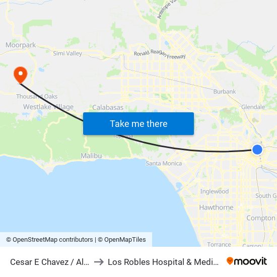 Cesar E Chavez / Alameda to Los Robles Hospital & Medical Center map