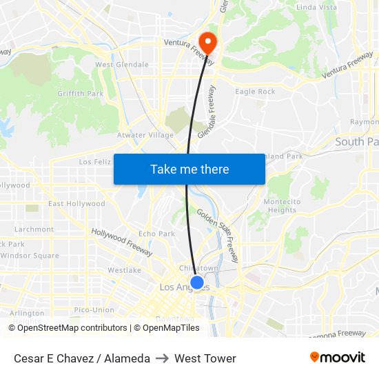 Cesar E Chavez / Alameda to West Tower map