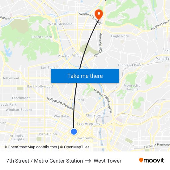 7th Street / Metro Center Station to West Tower map
