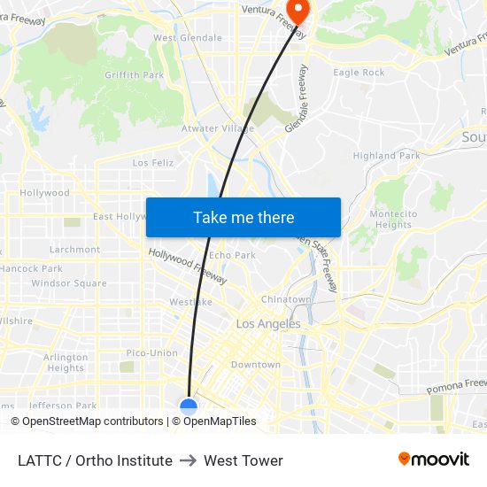 LATTC / Ortho Institute to West Tower map