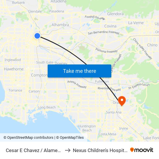 Cesar E Chavez / Alameda to Nexus Children's Hospital map
