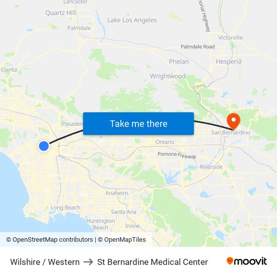 Wilshire / Western to St Bernardine Medical Center map