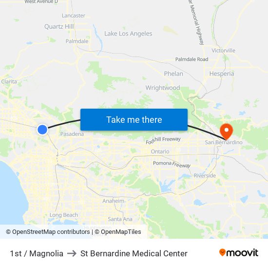 1st / Magnolia to St Bernardine Medical Center map