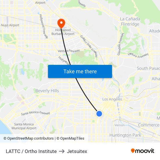 LATTC / Ortho Institute to Jetsuitex map