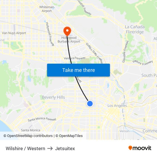 Wilshire / Western to Jetsuitex map