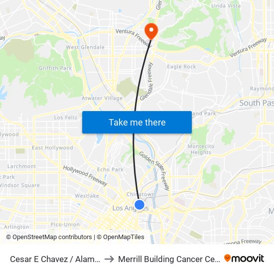 Cesar E Chavez / Alameda to Merrill Building Cancer Center map