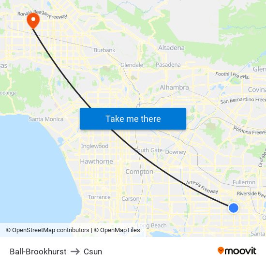 Ball-Brookhurst to Csun map