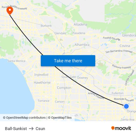 Ball-Sunkist to Csun map