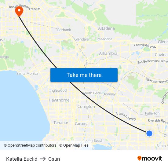 Katella-Euclid to Csun map