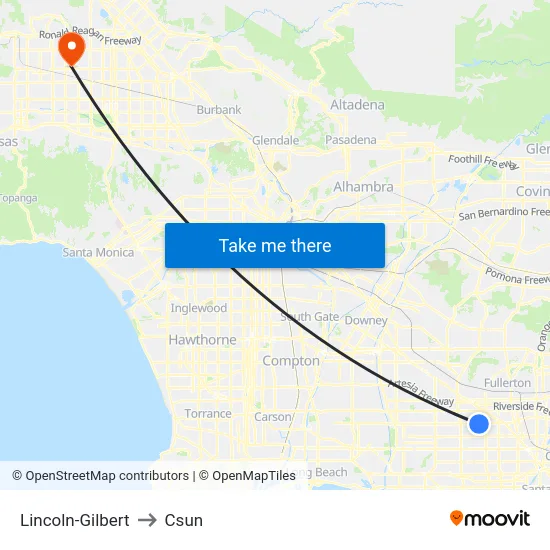 Lincoln-Gilbert to Csun map