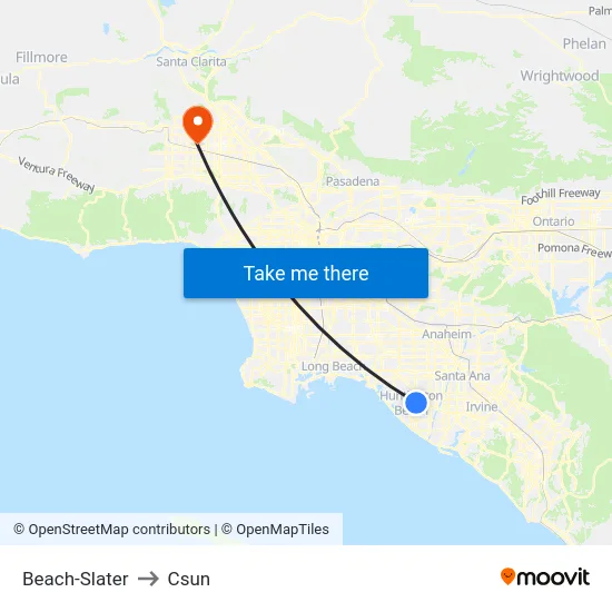 Beach-Slater to Csun map