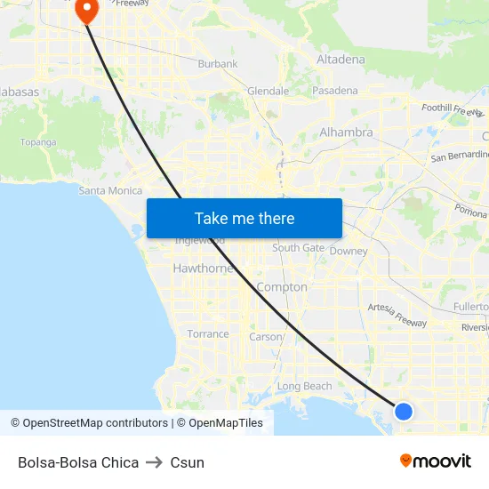 Bolsa-Bolsa Chica to Csun map