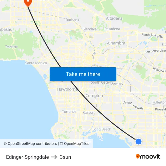 Edinger-Springdale to Csun map