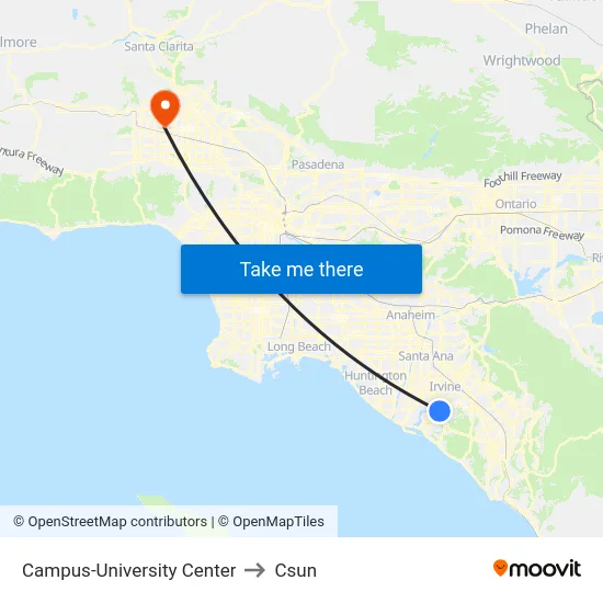 Campus-University Center to Csun map