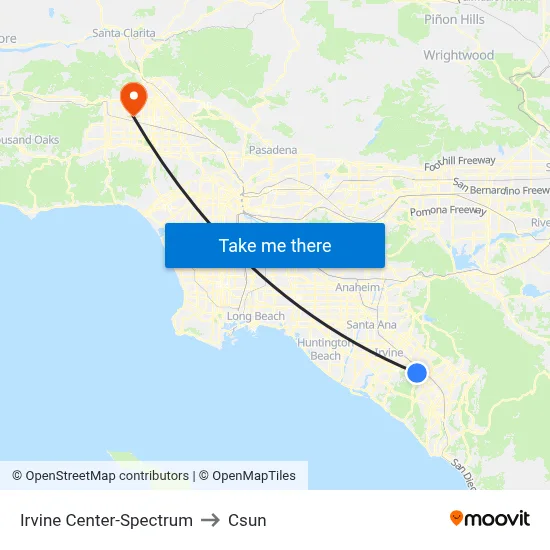 Irvine Center-Spectrum to Csun map