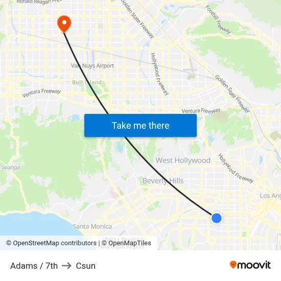 Adams / 7th to Csun map