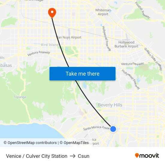 Venice / Culver City Station to Csun map