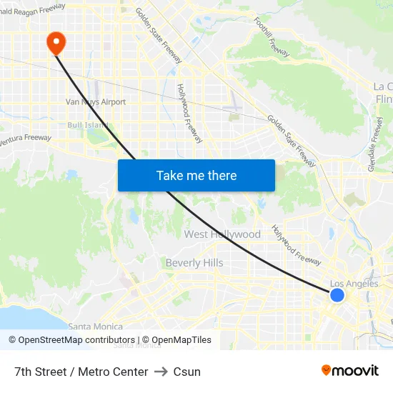 7th Street / Metro Center to Csun map