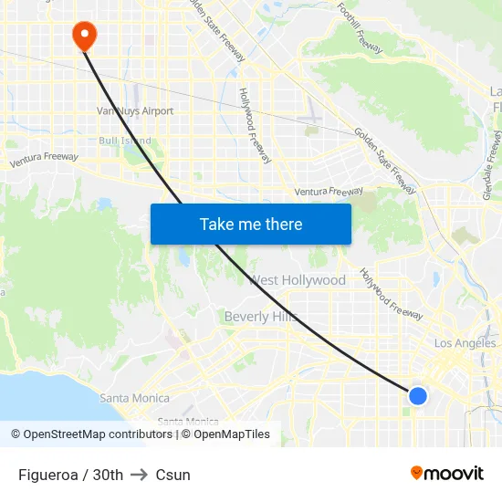 Figueroa / 30th to Csun map