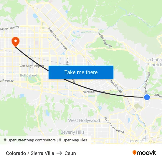 Colorado / Sierra Villa to Csun map