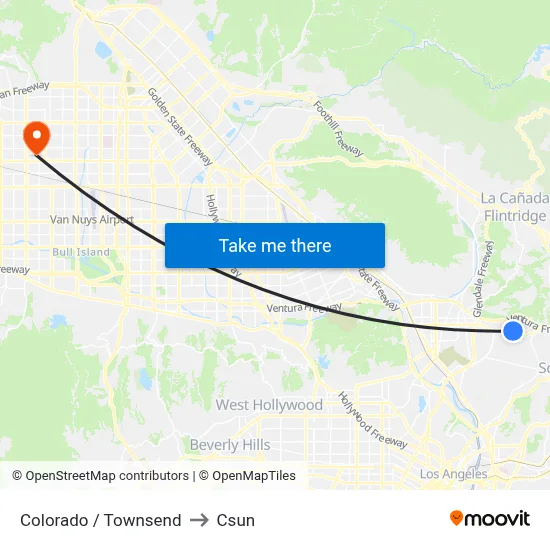 Colorado / Townsend to Csun map