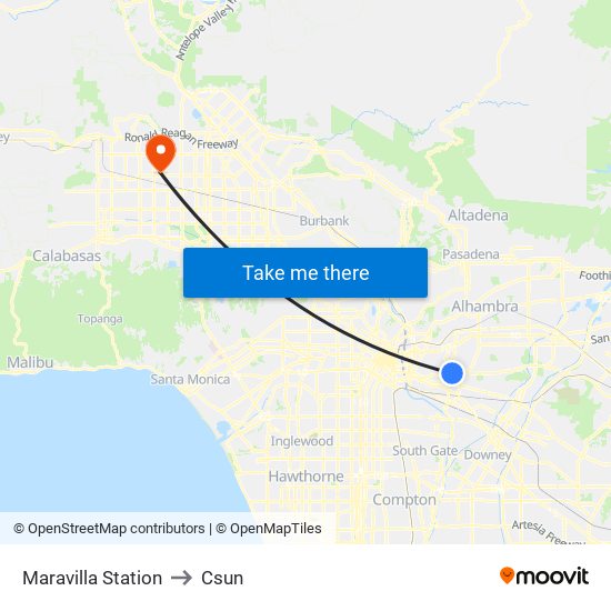 Maravilla Station to Csun map