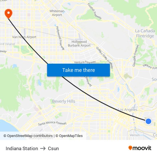 Indiana Station to Csun map