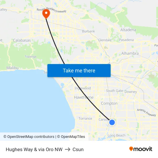 Hughes Way & via Oro NW to Csun map
