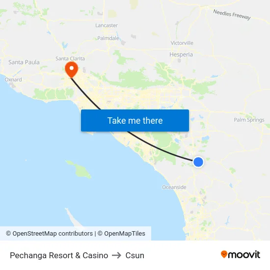 Pechanga Resort & Casino to Csun map