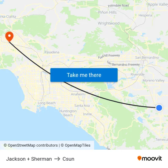 Jackson + Sherman to Csun map