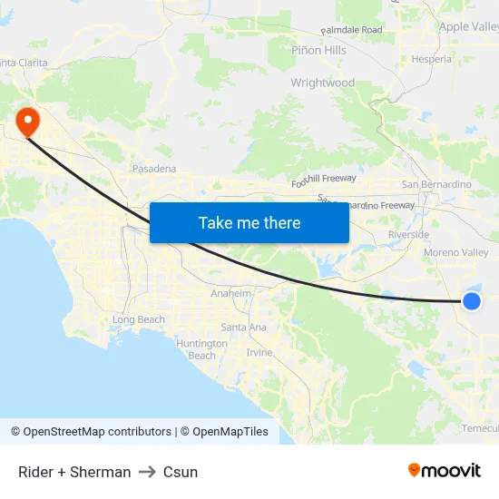 Rider + Sherman to Csun map