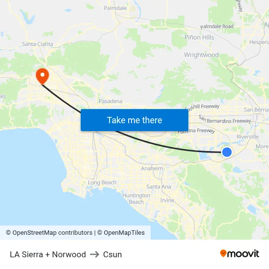 LA Sierra + Norwood to Csun map