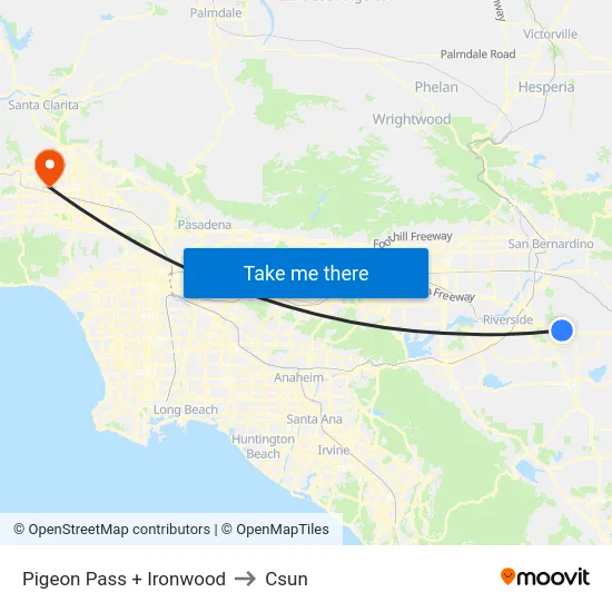 Pigeon Pass + Ironwood to Csun map