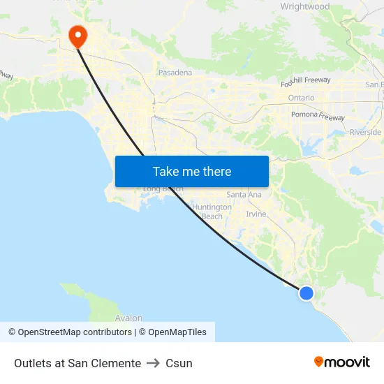 Outlets at San Clemente to Csun map