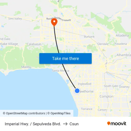 Imperial Hwy. / Sepulveda Blvd. to Csun map