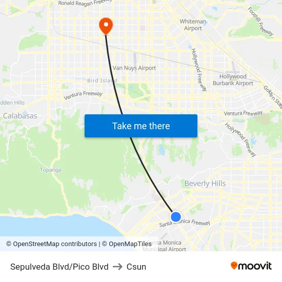 Sepulveda Blvd/Pico Blvd to Csun map