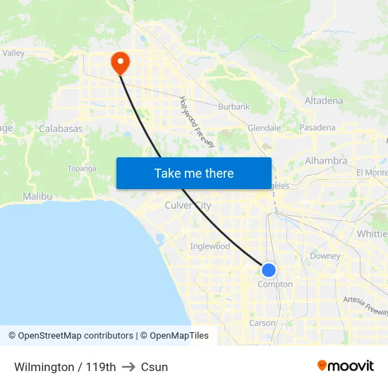Wilmington / 119th to Csun map