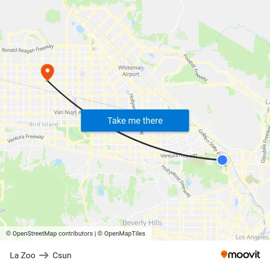 La Zoo to Csun map