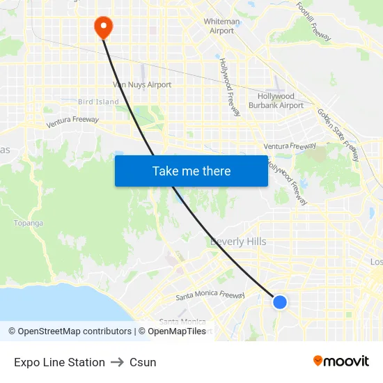 Expo Line Station to Csun map