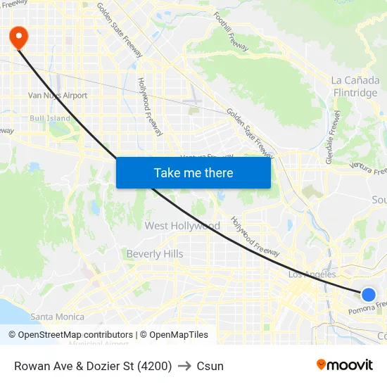 Rowan Ave & Dozier St (4200) to Csun map