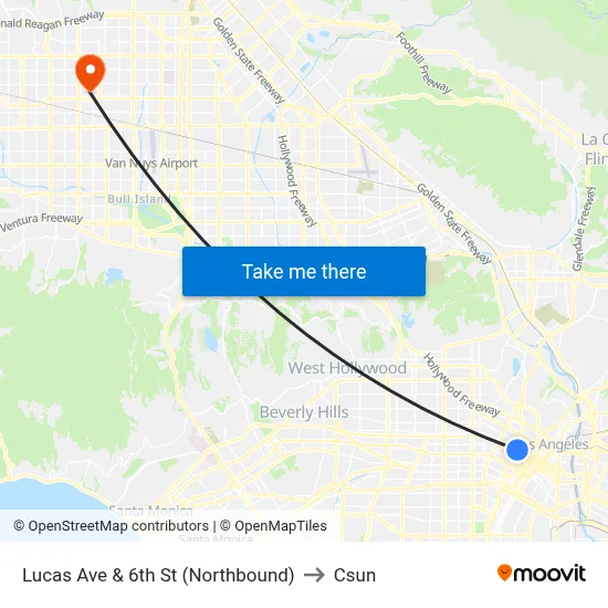 Lucas Ave & 6th St (Northbound) to Csun map