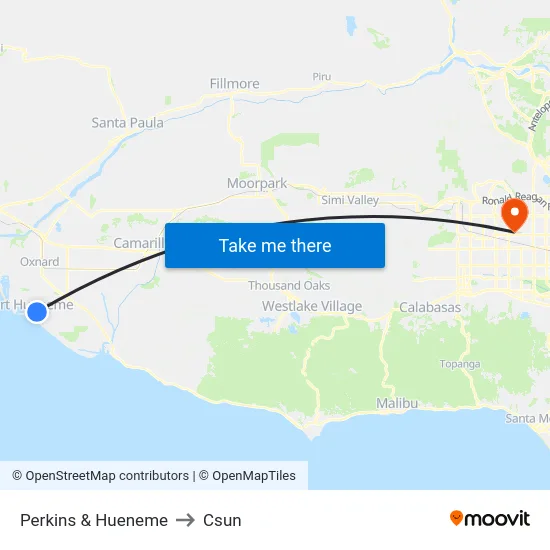 Perkins & Hueneme to Csun map
