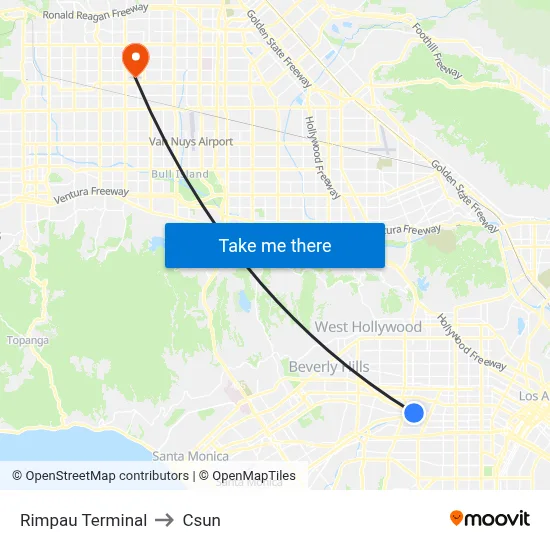 Rimpau Terminal to Csun map