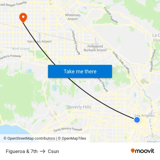 Figueroa & 7th to Csun map