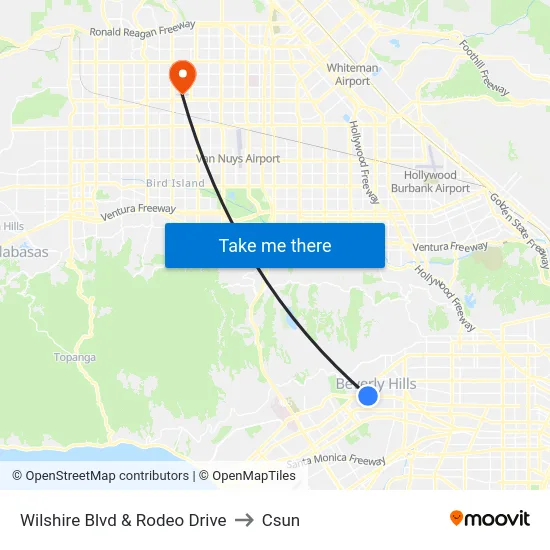 Wilshire Blvd & Rodeo Drive to Csun map