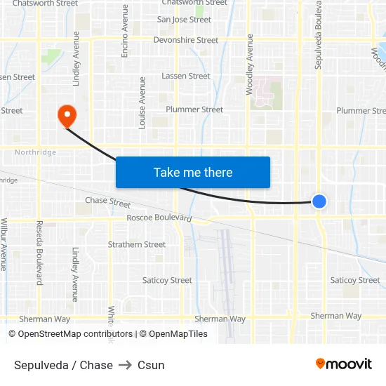Sepulveda / Chase to Csun map