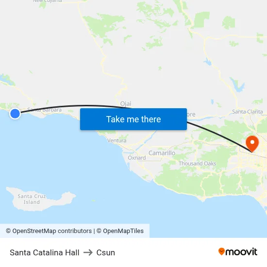Santa Catalina Hall to Csun map