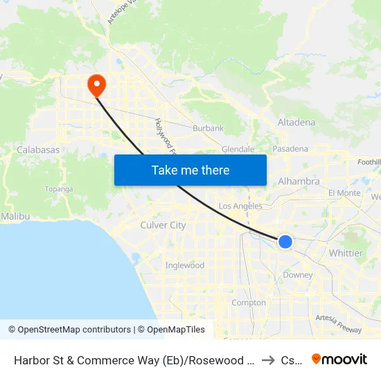 Harbor St & Commerce Way (Eb)/Rosewood Park to Csun map